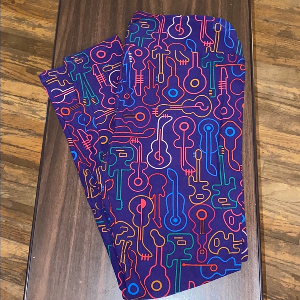 Lularoe TC Leggings UNICORN Guitar Print NWT